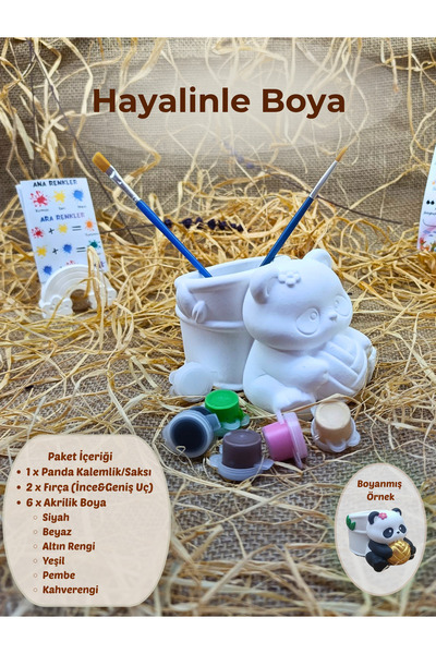 byYita Panda Kalemlik Boyama Seti - 6 Renk Boya Dahil - Çocuk Aktivite & Hobi...