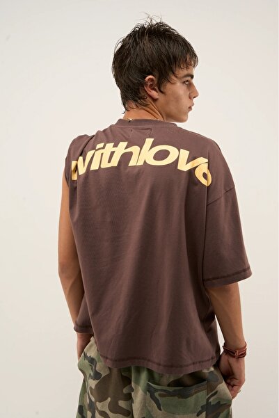 ZAVIXO -Erkek Oversize Basic Typography Logo Print T-Shirt – 100% Cotton