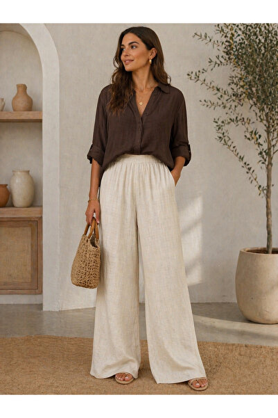 Kayra Ελαστικό παντελόνι με κυματιστή μέση