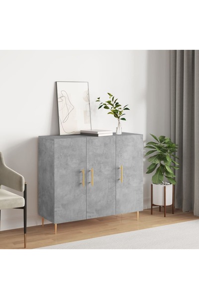 vidaxl Ντουλάπι Γκρι 90x34x80 εκ. Επεξεργασμένο Ξύλο