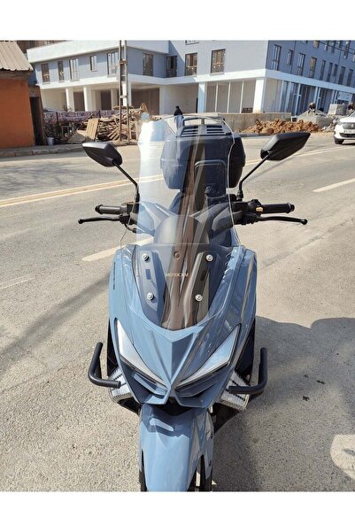 MOTOCAM Küba Chia 125 Ön Cam 2023-2026 Model 55cm Şeffaf Renkli 4mm KISA