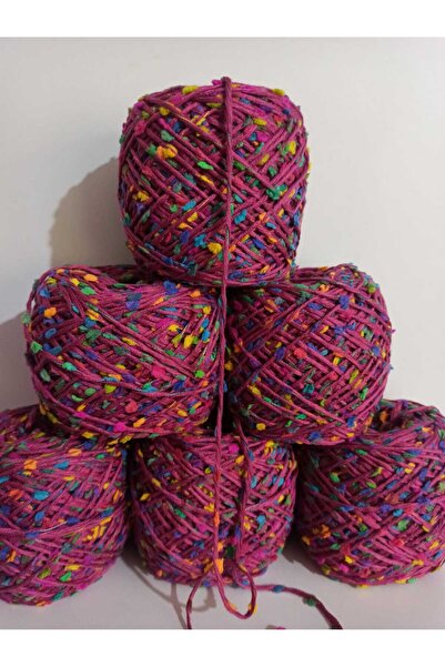 İPEK YÜN İPLİK DÜNYASI Βαμβακερό Ακρυλικό Νήμα Πλεξίματος (Μωβ, Πονπόν) 100γρ.