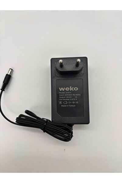 WEKO 25.2V 1A Lityum Şarj Adaptörü 5.5x2.5 Uçlu Şarjlı Matkap Uyumlu