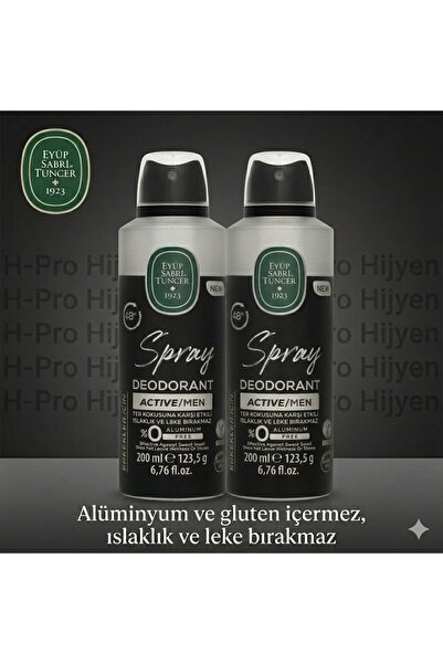 Eyüp Sabri Tuncer Active Men Erkek Deodorant 200 ml x 2 Adet - Avantajlı İkil...