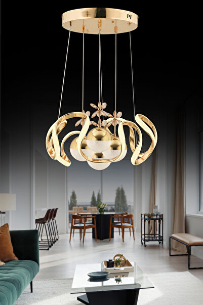 Luxira Aydınlatma Minal 4'lü Gold Led Üç Renk Ledli Avize