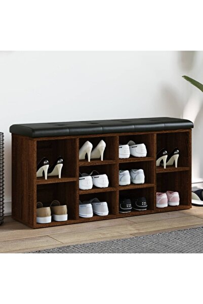 vidaxl Παπουτσοθήκη Καφέ Δρυς 102x32x50 εκ, Ξύλο Καφέ δρυς