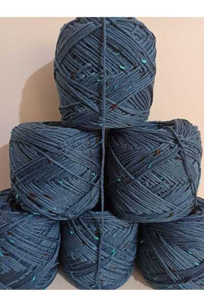 İPEK YÜN İPLİK DÜNYASI Νήμα Πλεξίματος Koton (Πετρόλ Μπλε, Έντομο) Μείγμα 100γρ