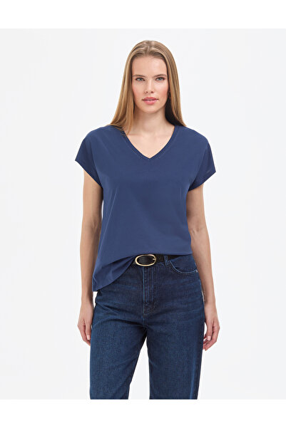 Pierre Cardin Μπλουζάκι Βασικό σε Κανονική Γραμμή Ναυτικό Μπλε 50325454-VR033