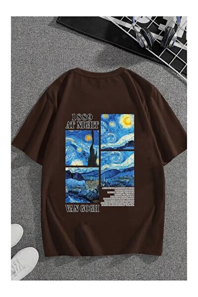 EYAX MODA Van Gohg Back Printed Unisex Oversize Tee / T-Shirt