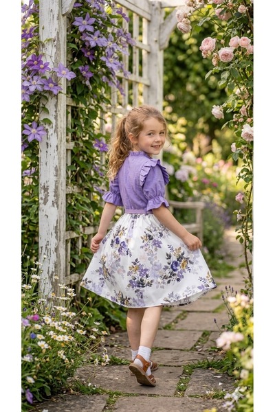 hisarpretty Girl's Ruffled Vintage Floral Dress - Birthday and Holiday Occasion