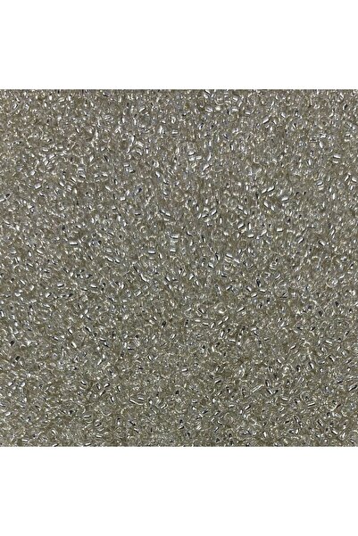 Bi hızlı 11/0 Cam Kum Boncuk Çekoslovakya Boncuğu 2 mm 40 gram Şeffaf Gümüş