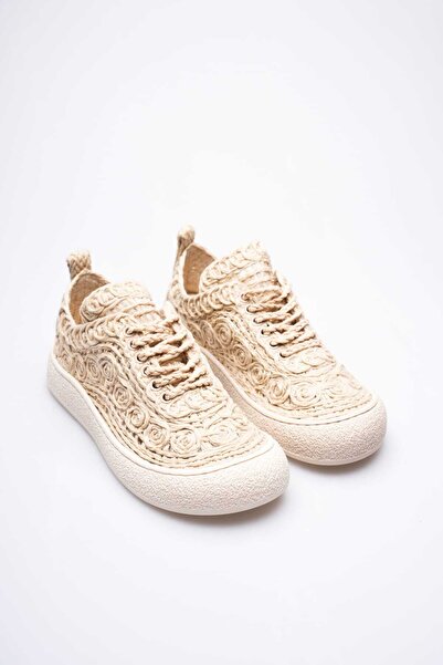 TOPUK Γυναικεία αθλητικά παπούτσια Tivor με ψάθινη πλέξη και λεπτομέρεια από ...