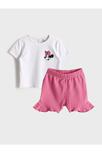 LC Waikiki Tricou cu guler rotund, cu imprimeu Minnie Mouse și mânecă scurtă,...