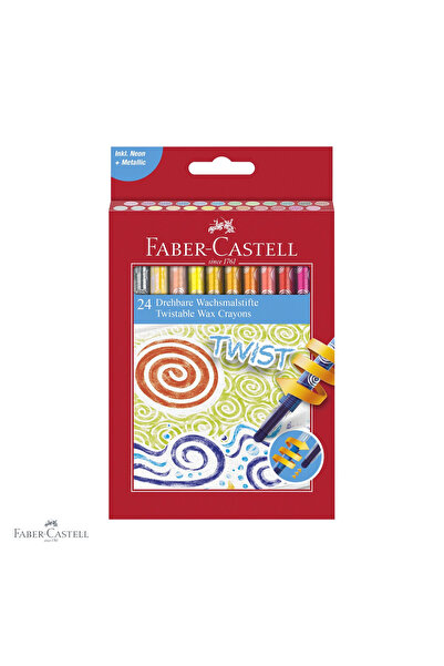 Faber Castell Set de 24 de creioane cerate retractabile Faber-Castell, culori...