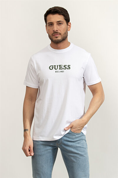 Guess M6GI16K3032 Cn Ss Logo Con Erkek Tişört