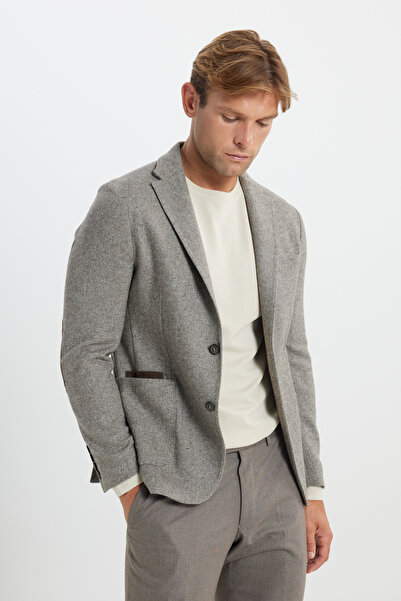 ALTINYILDIZ CLASSICS Men's Coffee-Beige Slim Fit Slim Fit Mono Collar Pattern...