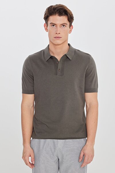 ALTINYILDIZ CLASSICS Ανδρικό μπλουζάκι πλεκτό με λαιμόκοψη πόλο από 100% βαμβ...