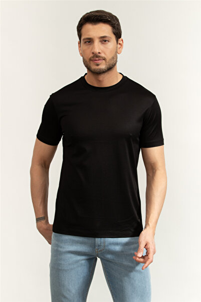 Emporio Armani Men's Short Sleeve Crew Neck Relaxed Fit Black T-Shirt