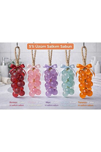 LASHES MUSE Üzüm Salkım Sabun 5'li Set-İRİ TANELİ–Doğal Şık-Banyo-Mutfak Kull...