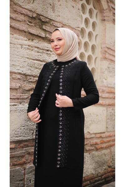 Moda İncir BÜYÜK BEDEN PAPATYA TAŞLI ANNE ELBİSESİ