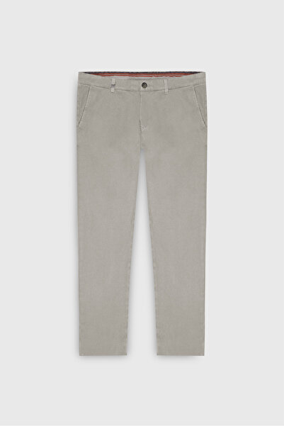 ALTINYILDIZ CLASSICS Ανδρικό μπεζ βαμβακερό παντελόνι με λεπτή εφαρμογή, τσέπ...