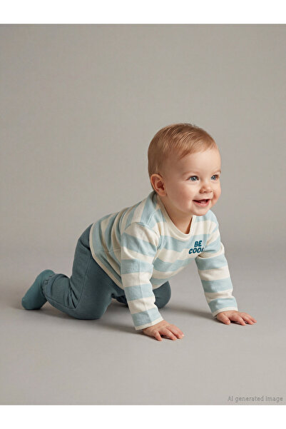 LC Waikiki Striped Tee and Tracksuit Bottoms for Baby Boys