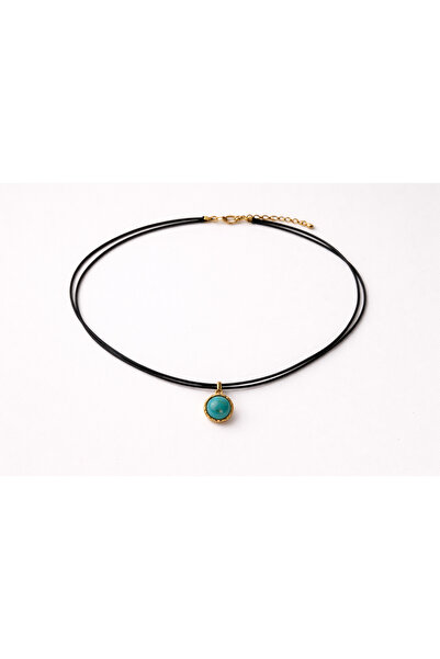 Lumea Mama Minimal Turkuaz Taşlı Choker Kolye🍀