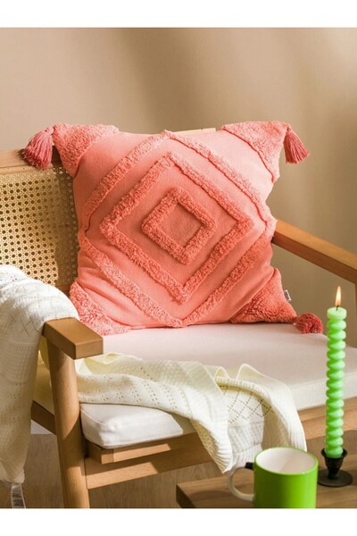LC Waikiki LCW HOME Desenli Püsküllü Kırlent Kılıfı 45x45 cm