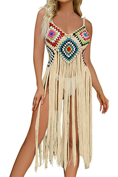 EFAYN.RO Pareo dress type for the beach, Sheer Fringed model, universal size,...