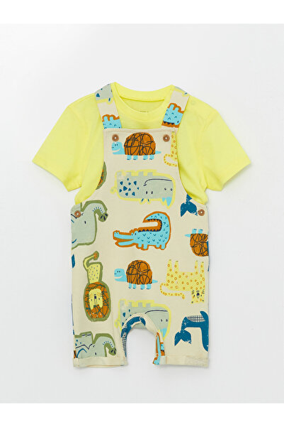 LC Waikiki Set 2 piese: Tricou cu guler rotund și mânecă scurtă pentru bebelu...
