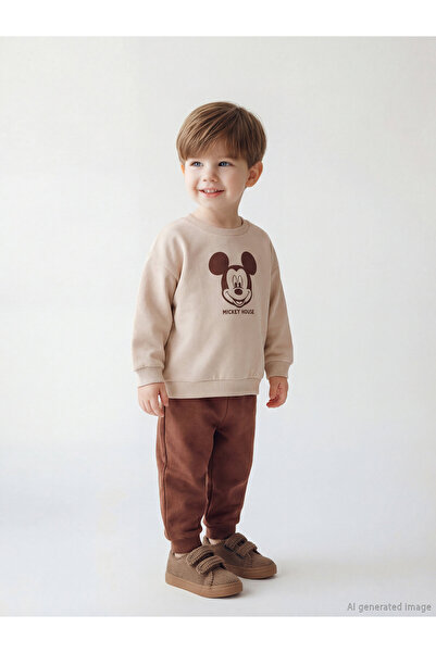 LC Waikiki Set hanorac și trening pentru bebeluși băieți cu imprimeu Mickey M...
