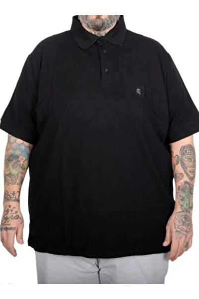 cusseli Ανδρικό μπλουζάκι μεγέθους Battal με λαιμόκοψη πόλο, κεντημένο, κλασι...