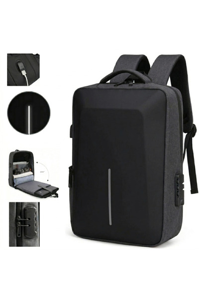 zola Αντικλεπτικό σακίδιο πλάτης για λάπτοπ, κλειδαριά συνδυασμού, σκληρό κέλ...