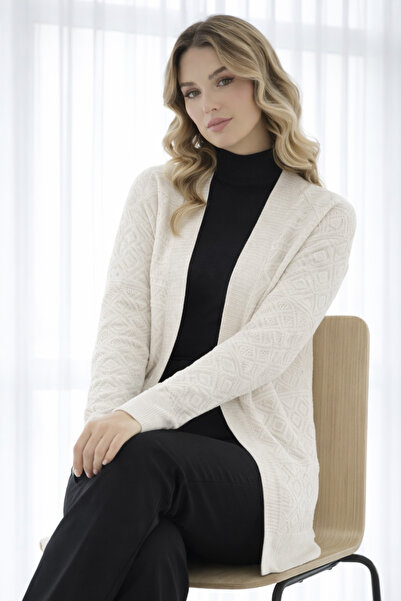 benguen Καλοκαιρινή Βαμβακερή Ζακέτα R7203 Εκρού