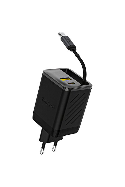 DUDAO Încărcător de perete A67EU GaN 67W cu cablu USB-C retractabil integrat,...