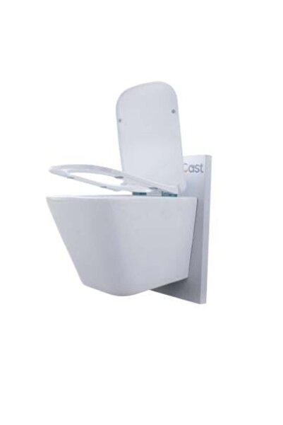 İCAT 810 Rimless Hanging Toilet - Modern Square Design with UF Hydraulic Cover