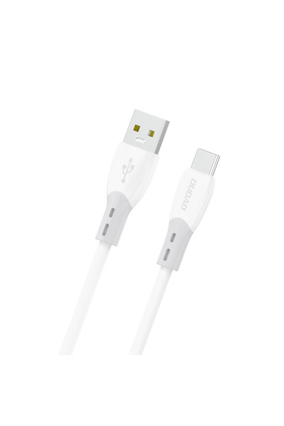 DUDAO Cablu L25ST 5 A USB-A - USB-C cu împletitură moale din silicon 1 m - Alb