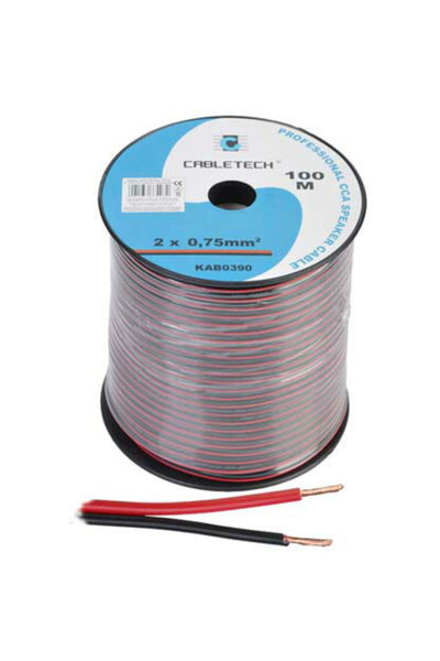 Cabletech CABLU DIFUZOR CCA 2X0.75MM ROSU/NEGRU 100M