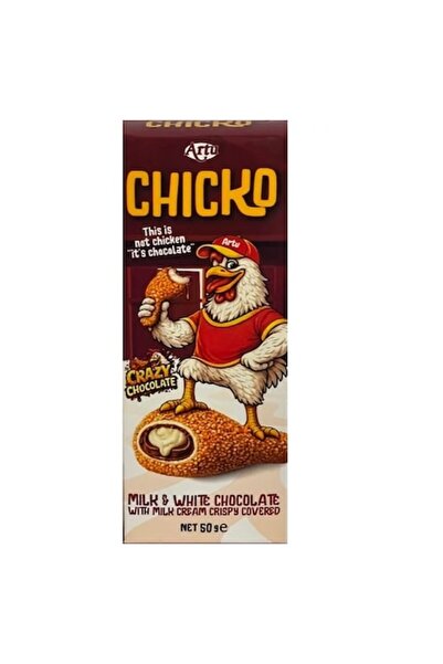 Artu Chicko Σοκολάτα Γάλακτος και Λευκή Τραγανή, 50 γρ.