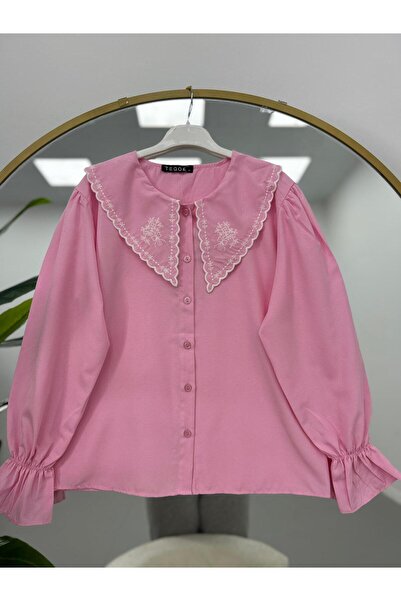 modasindoma Μπλούζα με κέντημα στο γιακά του μωρού