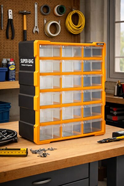 Alezy Super-Bag ASR-6002 Monoblok 18 Çekmeceli Organizer Seti