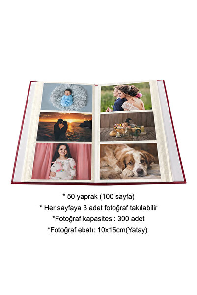 Nobbystar 10X15Cm 300 Photo Capacity Retro Claret Red Photo Album