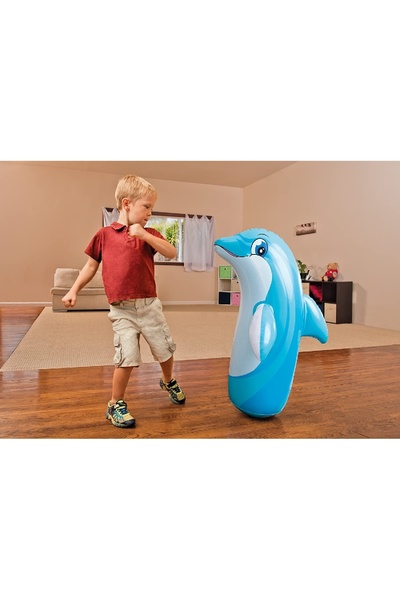 Intex 3D Inflatable Animal Bop Bags – Weighted Sand-Base Punching Toys for Active Kids (Ages 3-4)