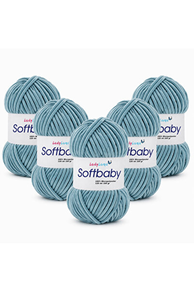 Ladylana SoftBaby (Βελούδινο) Νήμα Πλεξίματος στο Χέρι (5 Γιάμακ) 533 AZUR