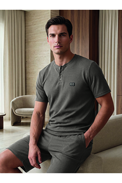 ELİTOL Ανδρικό Σετ Σορτς από Χτενισμένο Βαμβάκι με Πλεκτό Έμβλημα