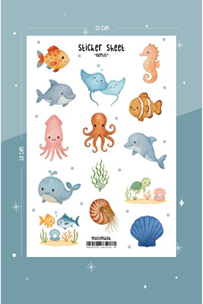 MuslimWalk Neptis – Deniz Hayvanları Sticker Seti #184