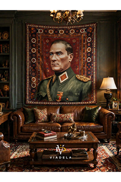 Viadela Özel Tasarım Atatürk Duvar Örtüsü