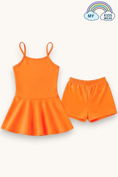 My Kids Wear Κοριτσίστικο μαγιό σερβιτόρου με φόρεμα και σορτς, σετ 2 τεμαχίω...