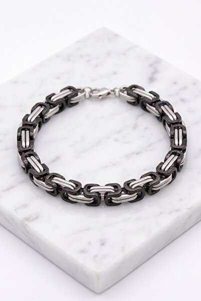 FerizZ Steel Two Color King Men's Bracelet Eblk-535
