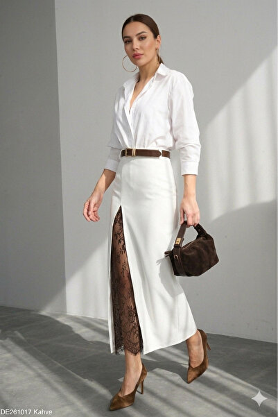 sinemkivanc co Δαντελένια φούστα με σχισμή